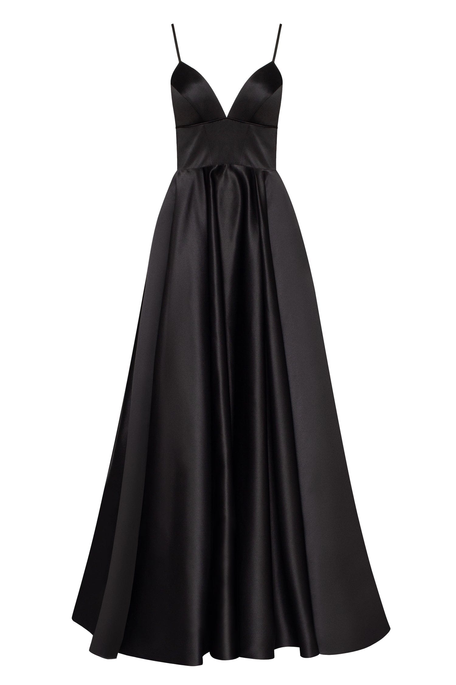 Black Off-the-Shoulder Spaghetti Straps Split Front Evening Prom Dress |  LizProm